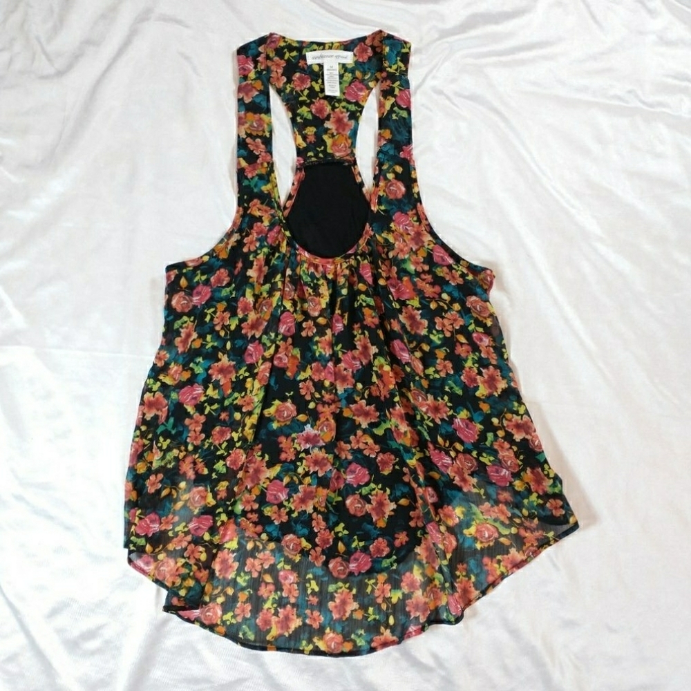 Ambiance black floral tank top